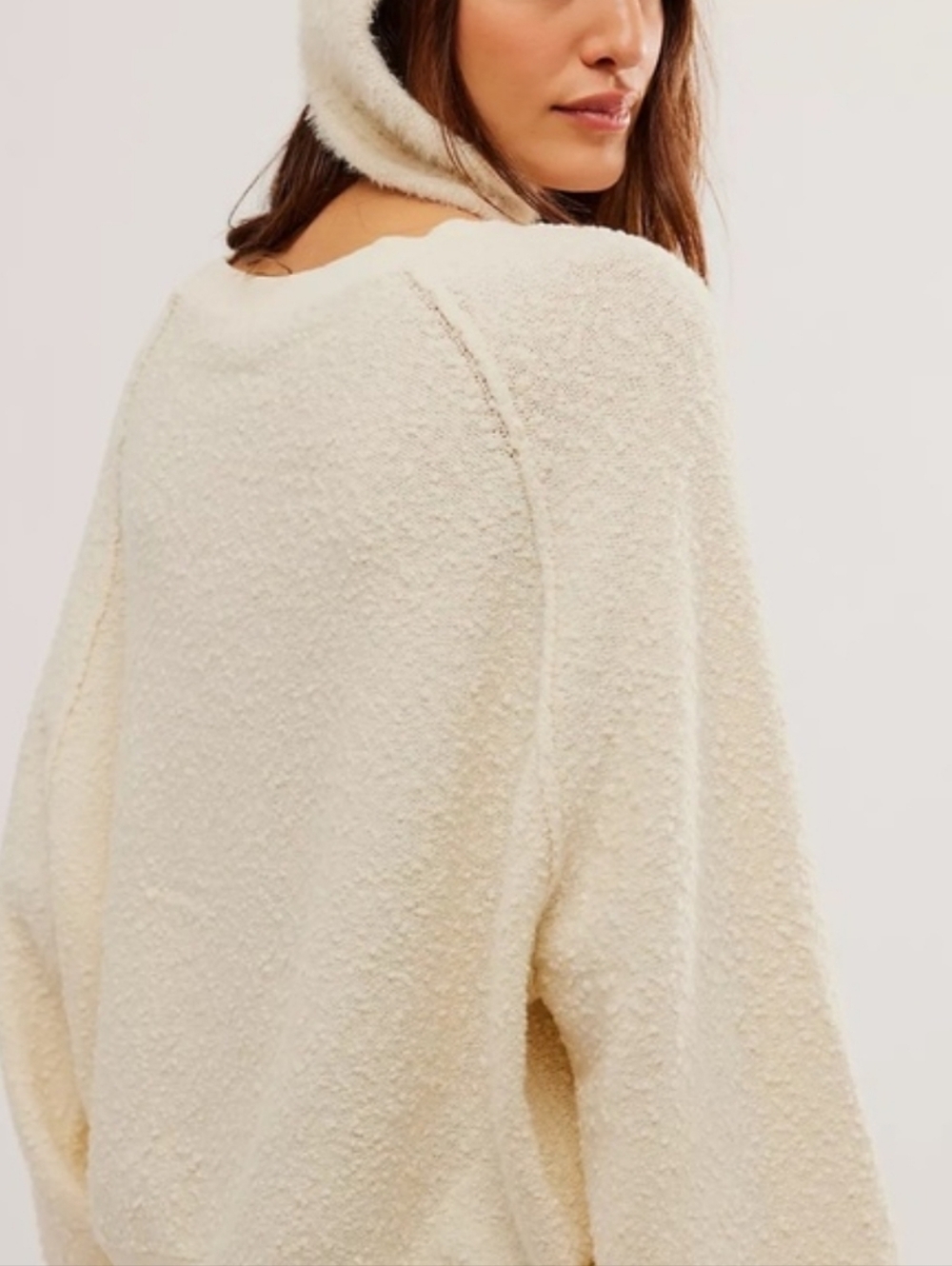 Free People Found My Friend Pullover Sweater Ivory Women’s Size Small - Picture 6 of 11